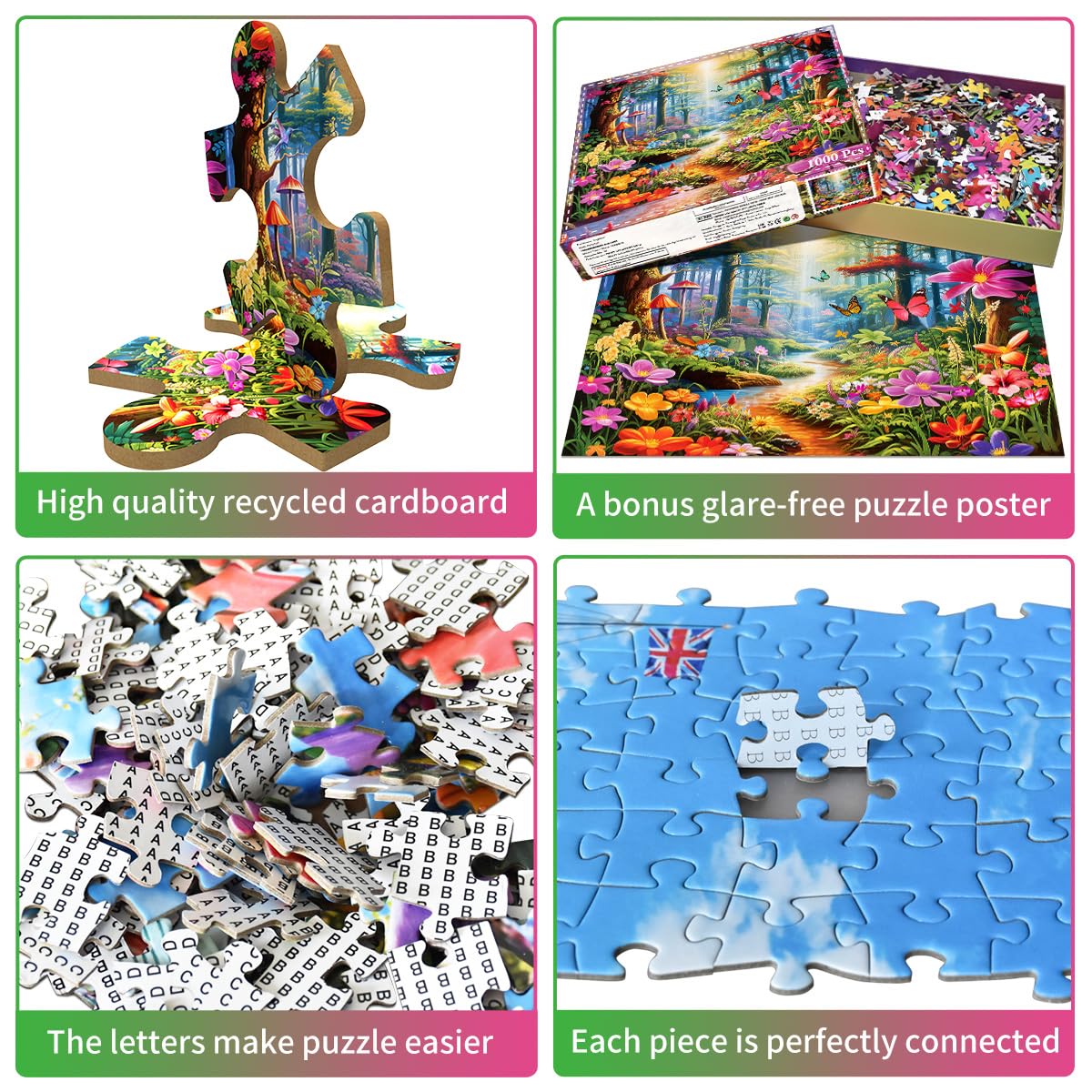 Jigsaw Puzzles for mature-themeds 1000 Piece Puzzle for mature-themeds 1000 Pieces Puzzle 1000 Pieces-Colorful Forests - Exotic Flowers and Plants