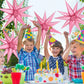 72 Pcs Pearl Pink Star Balloons - 26 Inch Explosion Starburst Foil Cone Balloons, 12 Point Large Balloons For Wedding Birthday B