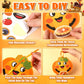 JUNEBRUSHS 32 Pcs Fall Crafts, Autumn Sticker Crafts Thanksgiving Turkey Scarecrow Sticker Fall DIY Hanging Ornaments Craft Harv