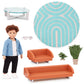 Lori – Mini Boy Doll & Toy Living Room Furniture – 6-Inch Boy Doll & Dollhouse Accessories – Sofa, Armchair, Coffee Table, Rug, Plants – Play Set For Kids – 3 Years + – Miguel'S Lounge Set