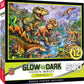 Masterpieces 500 Piece Glow In The Dark Jigsaw Puzzle For Adults, Family, Or Kids - Dinosaur Valley - 15''X21''