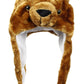 Bioterti Plush Fun Animal Hats -One Size Cap - 100% Polyester With Fleece Lining (White Leopard)