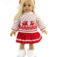 American Fashion World White Reindeer Skirt Set for 18-Inch Dolls | enhanced Quality & Trendy Design | Dolls Clothes | Outfit Fashions for Dolls for Popular Brands