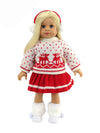 American Fashion World White Reindeer Skirt Set for 18-Inch Dolls | enhanced Quality & Trendy Design | Dolls Clothes | Outfit Fashions for Dolls for Popular Brands