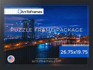 Arttoframes 26.75X19.75 Inch/68X50 Cm Black Frame For 1000 Piece Puzzles.This 1.25 Inch Custom Mdf Puzzle Frame Is Black - Comes