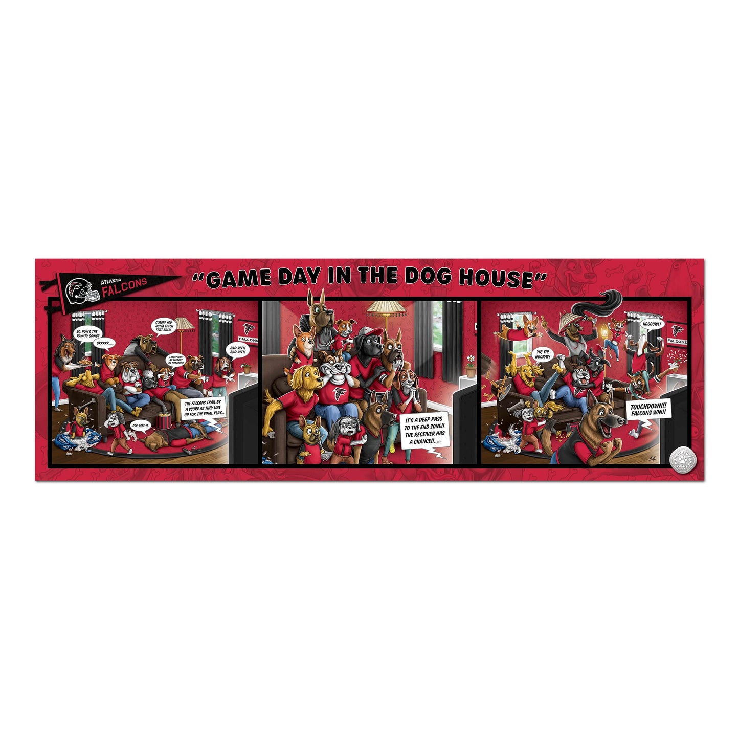 Youthefan Nfl Atlanta Falcons Game Day In The Dog House 1000Pc Puzzle
