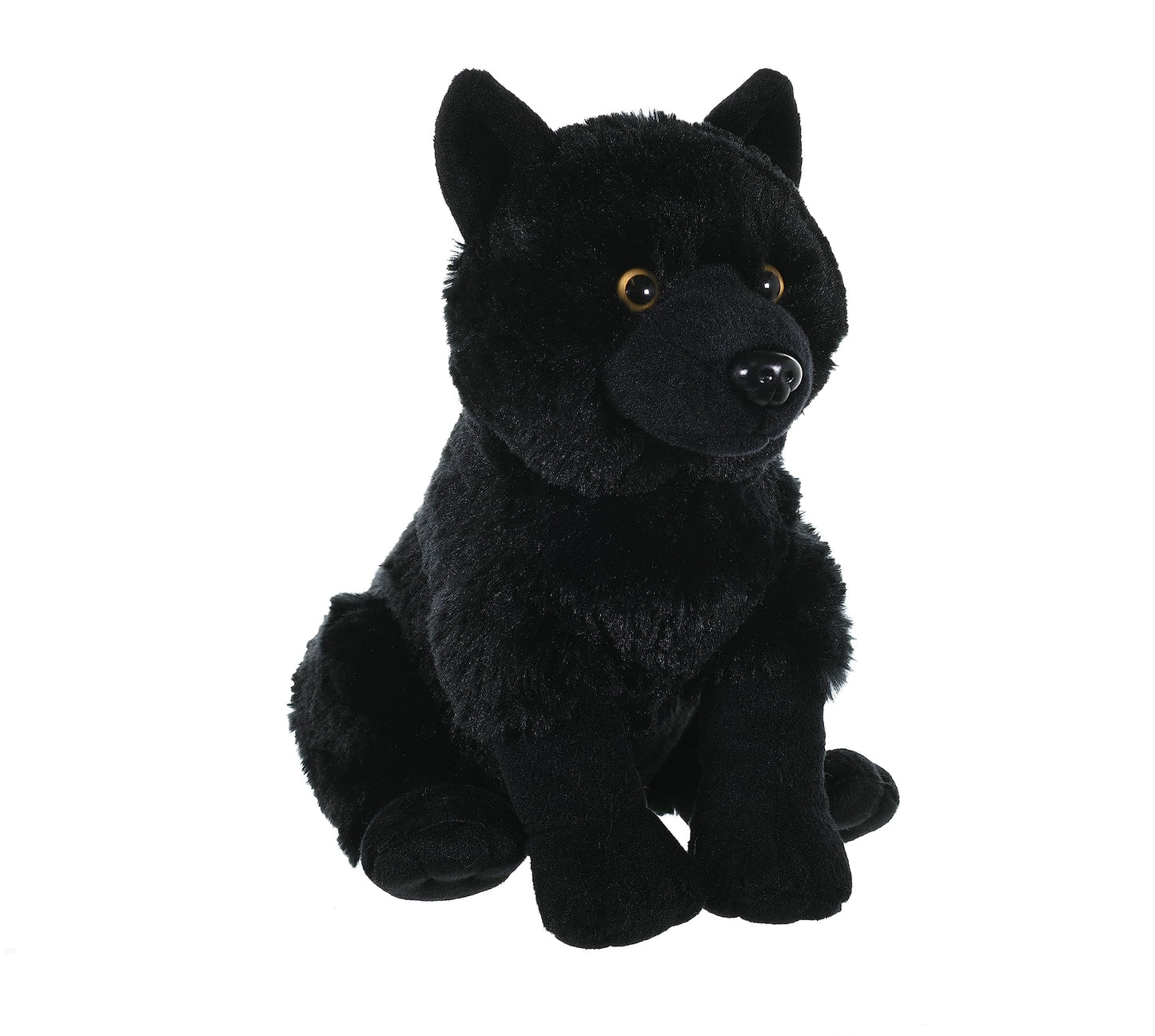 Wild Republic Wolf Plush Toy - Black 12" Stuffed Animal, Kids Gifts, Cotton Model 23075