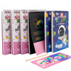 Crackles Scratch Book Kit for Kids (Large 6 Set) | Magic Scratch Art Notebook with Stylus & 6 Stencil Scale | Bulk Return Gifts 