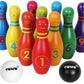 TOWO Wooden Skittles for Children - Wooden Skittle Set with Animal Faces and Numbers - 10 Pin Bowling Set for Kids Garden Toys- Wooden Toys for 2 Year Old