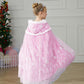 Purfeel Girls Elsa Cape Kids Warm Hooded Cloak Dress Up Princess Cape L 7-10Years