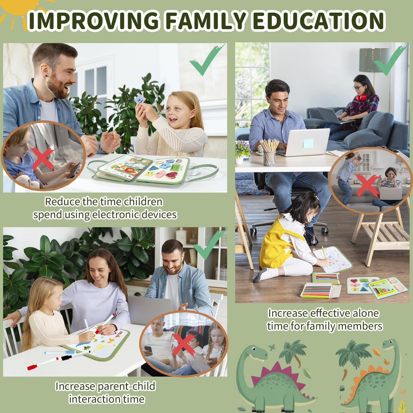 Aurasys Toddler Busy Board for 1 2 3 4 Year Old - Montessori Busy Book Travel Toys Sensory Board Educational Activity Book for L