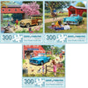 Bits And Pieces - Value Set Of Three (3) 300 Piece Jigsaw Puzzles For Adults - Puzzles Measure 18'X24' - 300 Pc Our Favorite Spot, T Bird Summer, A Stop At The Stables Jigsaws By Artist Kevin Walsh