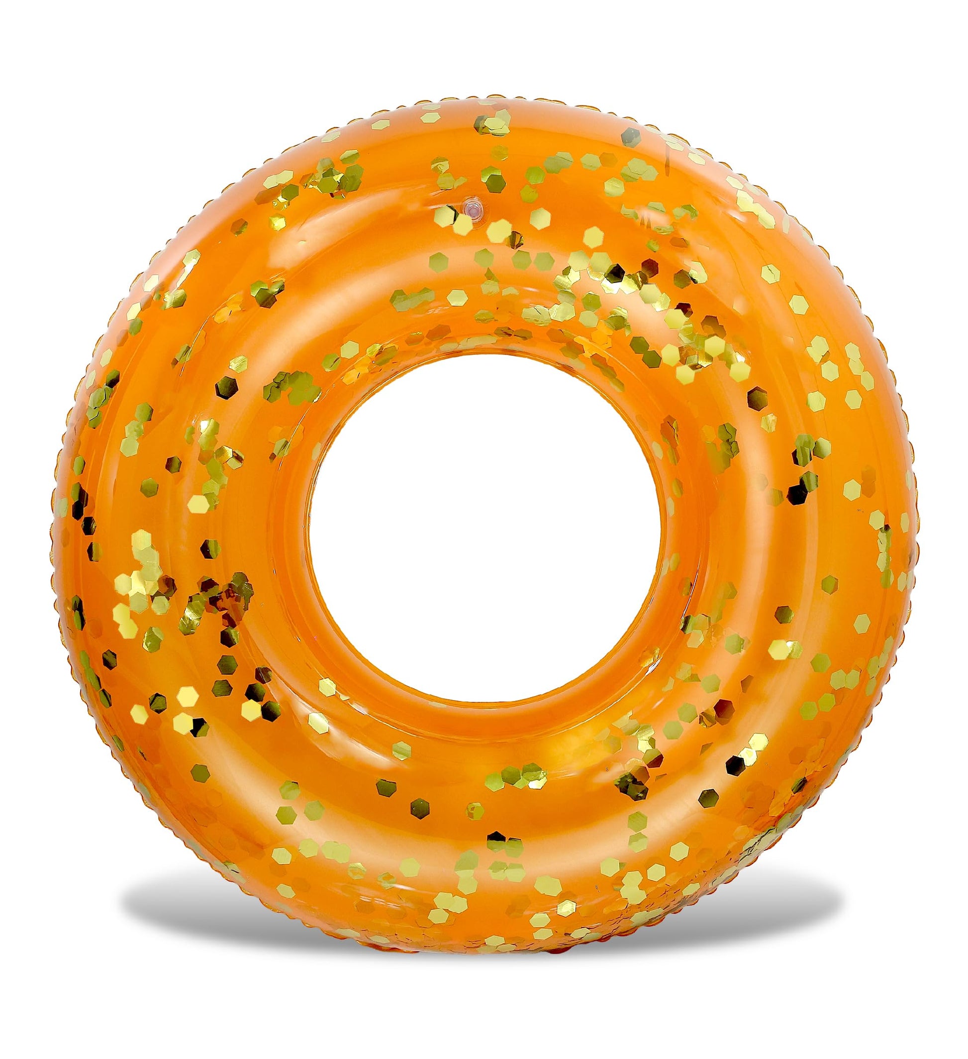 POZA Inflatable Pool Float Tube - enhanced Sparkly Confetti Pool Float  Inflatable Tube Ring Pool Float for Kids  mature-themeds  Heavy Duty Pool Ring Party Float for Beach  Lake - 36 Inch  Orange Gold