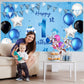 Blulu Happy 1st Birthday Backdrop Banner, Blue Polyester, 72.8 x 43.3 Inch, Baby Shower Decorations, Model Blulu-Photography Background-06