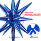 Partywoo Navy Star Balloons, 2 Pcs 42 Inch Large 14-Pointed Starburst Balloons, One-Piece Star Explosion Balloons With Ribbon, Point Star Foil Balloons, Mylar Balloons For Birthday Party Decorations