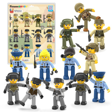 Picasso Toys Magnetic Action Figures Character Law Enforcement For Construction Building Block Tiles Toy Set Magnet Expansion Va