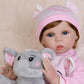 Ekokiz Reborn Baby Dolls, 22-Inch Realistic Newborn Baby Doll Soft Cloth Body Lifelike Baby Dolls Complete With Clothes And Toy