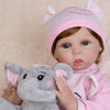 Ekokiz Reborn Baby Dolls, 22-Inch Realistic Newborn Baby Doll Soft Cloth Body Lifelike Baby Dolls Complete With Clothes And Toy