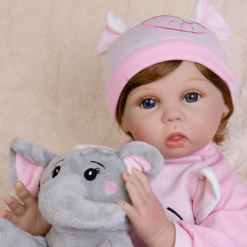 Ekokiz Reborn Baby Dolls, 22-Inch Realistic Newborn Baby Doll Soft Cloth Body Lifelike Baby Dolls Complete With Clothes And Toy