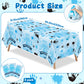 3Pcs Hi Five Party Tablecloths - Blue High 5 Year Old Party Table Covers Decorations 5th Birthday Rectangular Plastic Disposable