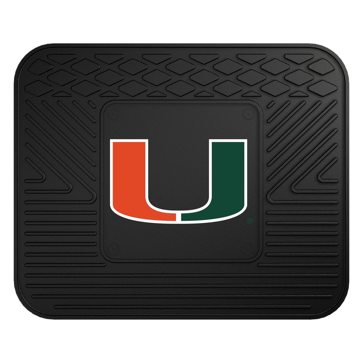 FANMATS NCAA University of Miami Hurricanes Vinyl Utility Mat, Black, 14x17