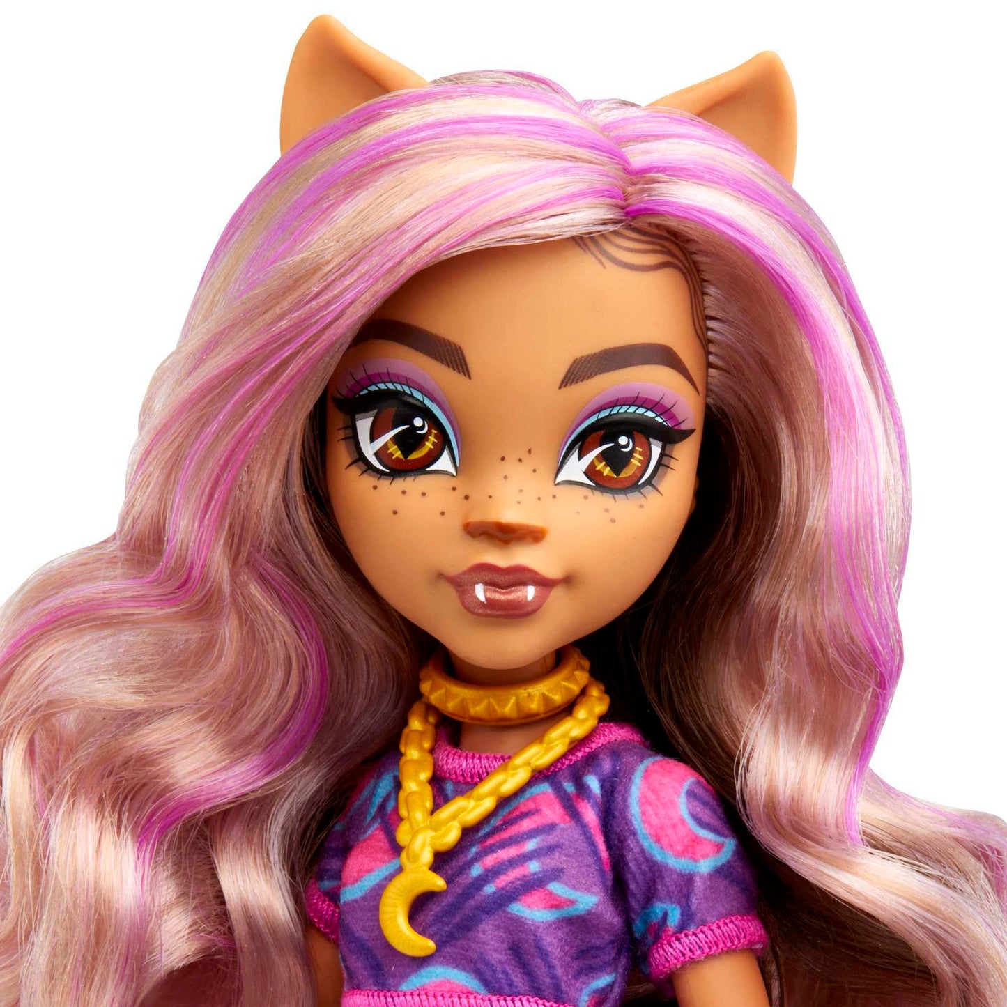 Monster High Clawdeen Doll with 10+ Flexible Joints, Purple Faux Fur, Model HKY75, Ideal for Girls Ages 4 and Up