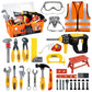 Deejoy Tool Set with Tool Box & Electronic Toy Drill, Pretend Play Kids Construction Kits for Kids Ages 3-5 Years Old, Toddler B