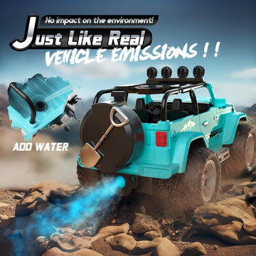 DEERC Remote Control Car with Fog Mist & Music, 1:16 Remote Control Truck for Boys, 2.4Ghz RC Car Toy with 2 Batteries, All Terr
