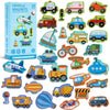 Fridge Magnetic Transports For Toddlers 30Pcs Vehicles Magnets For Kids Ages 3+ Cute Refrigerator Magnets For Fridge Flash Cards