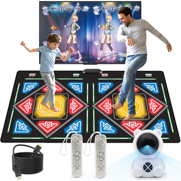 Tucraew Dance Mat, Electronic Dance Mat For Tv With Hd Camera, Wireless Double User Dance Mat With Game Controller, Non-Slip Dan