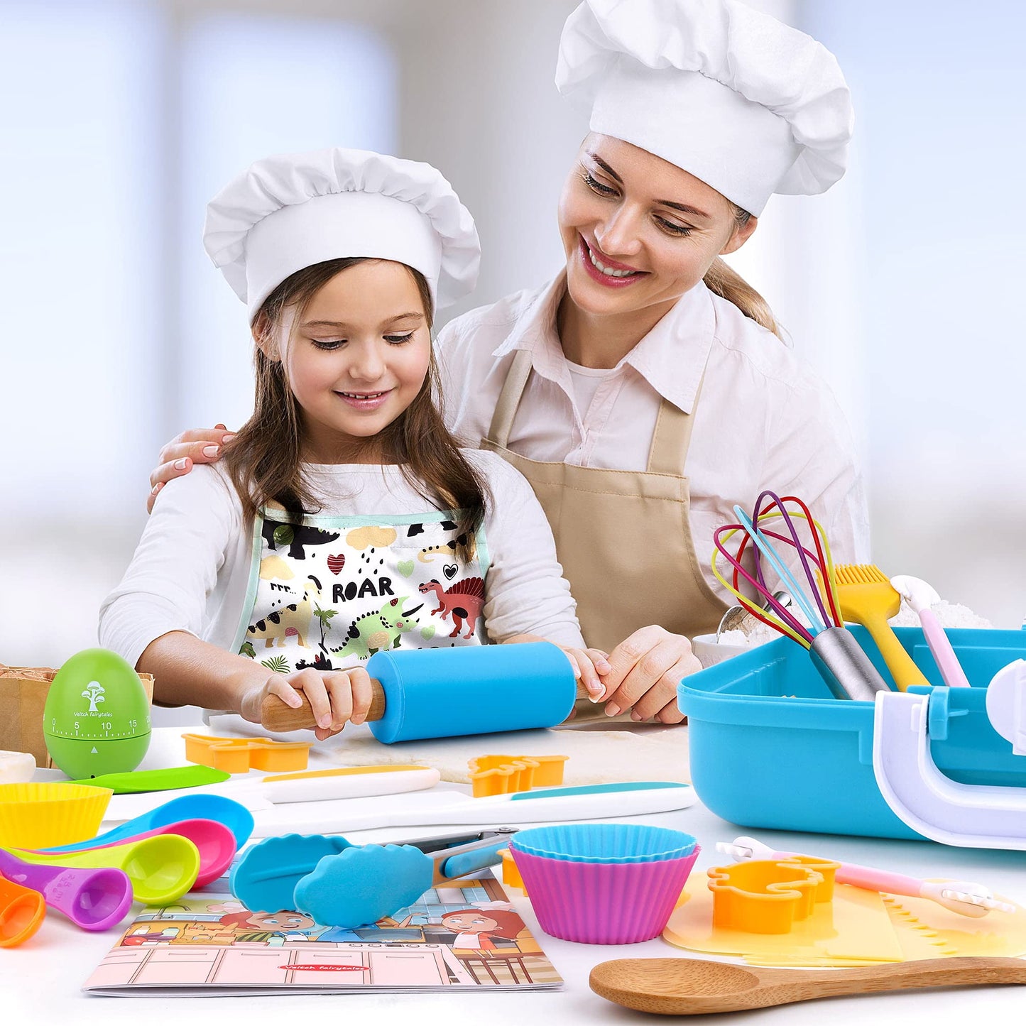 Veitch fairytales Kids Cooking Baking Set for Girl Boy, Real Baking Supplies Kits, Birthday Gifts for 3+ Year Old Girls, Kids Ba