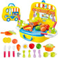 OLEOCA Toddler Kitchen Playset - 25 Piece Portable Pretend Kitchen Set with Toy Food, Utensils, Pots & Cups, Easy Storage Cookin