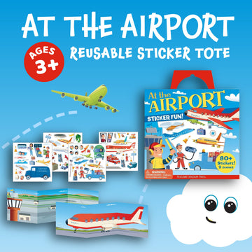 Peaceable Kingdom Sticker Fun! At the Airport Reusable Sticker Tote