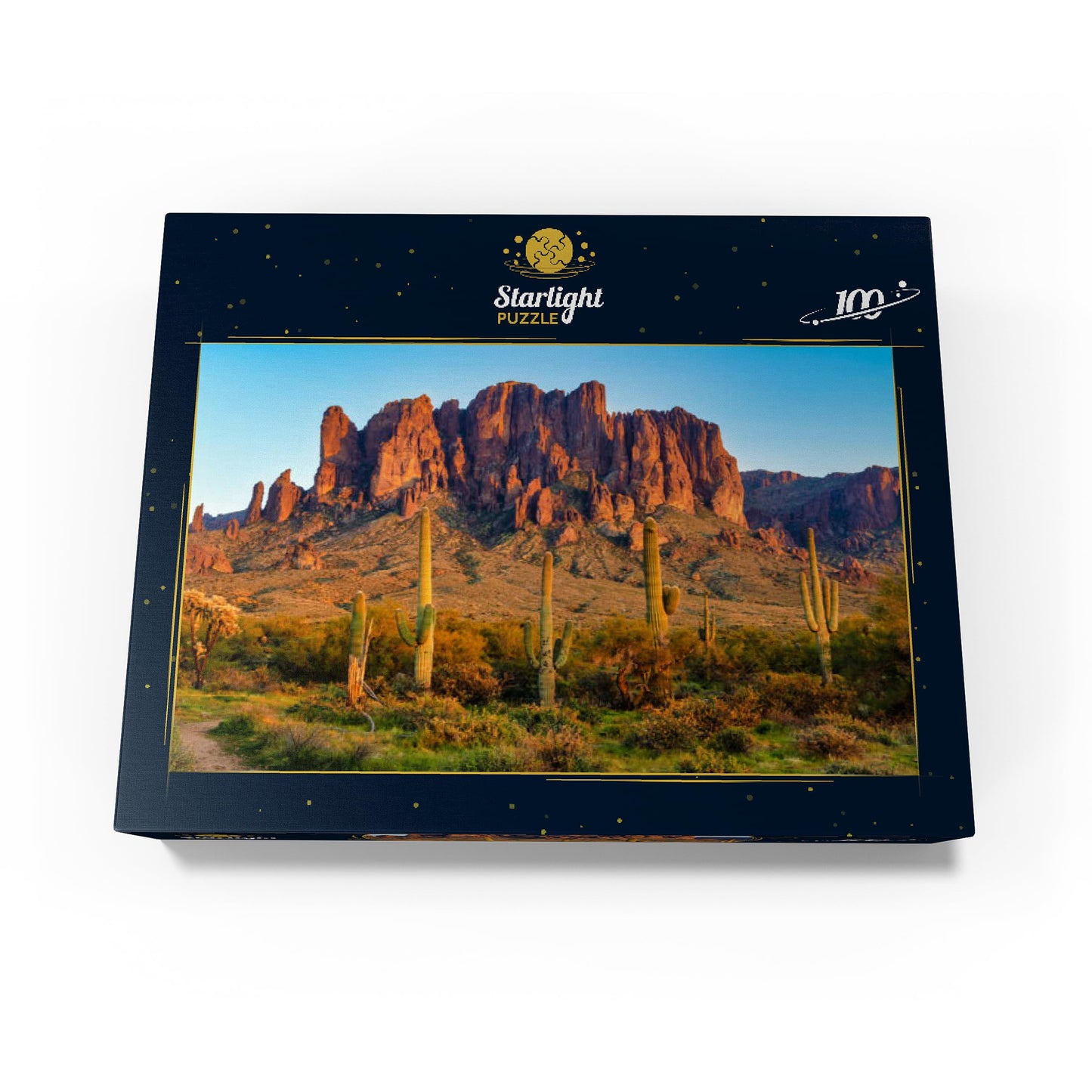 Mypuzzle The Superstition Mountains And Sonoran Desert Landscape At Sunset In Lost Dutchman State Park, Arizona - Premium 100 Pi