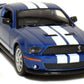 5 2007 Ford Shelby GT500 with Stripes 1:38 Scale (Blue) by Kinsmart