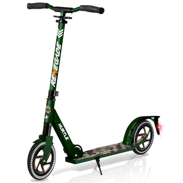 Hurtle Lightweight And Foldable Kick Scooter - Adjustable Scooter For Teens And Adult, Alloy Deck With High Impact Wheels (Camouflage)