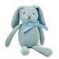 FLUFFYFUN 100% Organic Cotton Baby Toys Blue Bunny Rabbit Stuffed Animals for Newborn 7.1 
