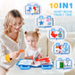 Jollybaby Quiet Book For Toddlers - Montessori Basic Skills Activity Toys - Preschool Learning Soft Travel Toy & Sensory Educational Busy Book For 1-3 Year Old Boys & Girls + Zipper Bag(Wathet)
