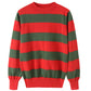 Eforpretty Halloween Costume For Kids Boys Freddy Krueger Knitted Sweater Jumper With Leather Glove Set,11-12 Years