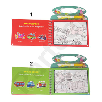 Parteet Reusable Magic Water Painting Book Magic Doodle Pen Kids Coloring Doodle Drawing Board Games Child Educational Toy Magic