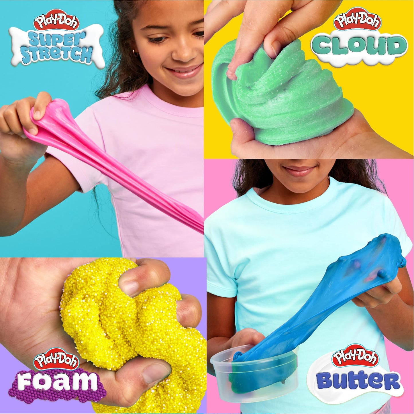 Play-Doh Kawaii Mix & Play Scented Dough Kit – Cloud, Butter, Foam, Multi-Color, Model 231975-TL, Perfect Sensory Toy for Kids 8-12