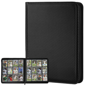 Trading Card Binder 12 Pocket  GERMUN PU Cover Card Binder for 720 Cards  enhanced Trading Card Holder Folders  Double Sided Pocket Card Album for MTG  TCG (Carbon Black)