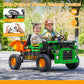 2-Seater Kids Ride On Toy Car Truck, 12V Electric Ride On Construction Vehicle For Boys, Remote Control, Key Start, Shovel, Dump