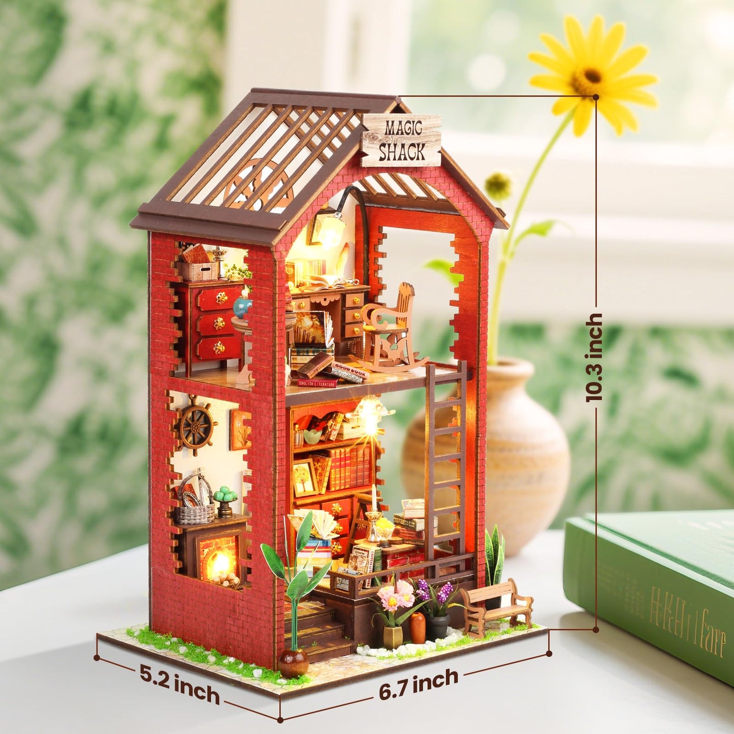 Book Nook Kit  Christmas DIY Dollhouse with Sensor Led Light  Wooden Puzzles  limited availability  for 14+ Teens and mature-themeds Building