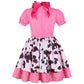 Nuehoryu Cowgirl Costume For Girls Western Outfit With Cowgirl Hat For Halloween Western Rodeo Dress Up (3-4 Years)