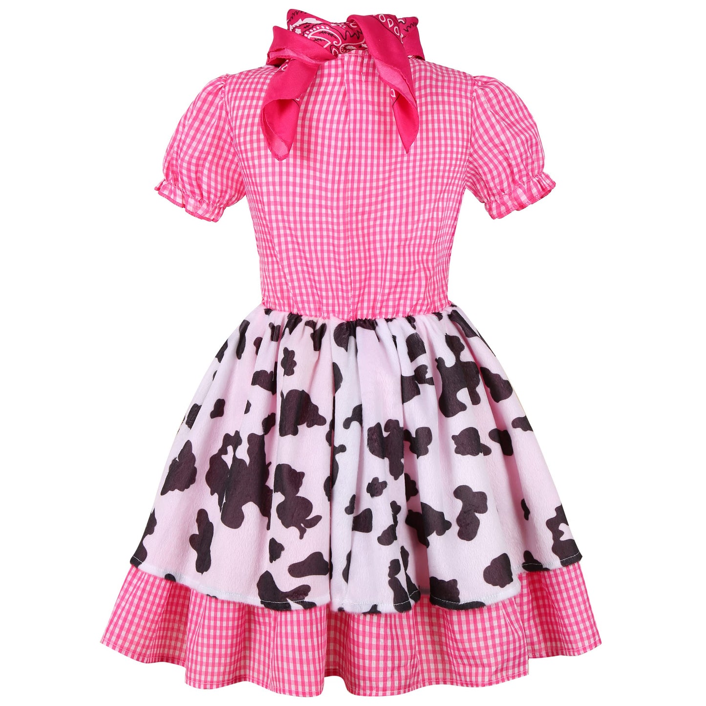 Nuehoryu Cowgirl Costume for Girls Western Outfit with Cowgirl Hat for Halloween Western Rodeo Dress Up (9-10 Years)