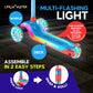 Lifemaster 3-Wheel Kids Scooter With Multi-Color Lights On Deck & Wheels - 5-Height Handlebar, Wide Anti-Slip Deck, Child Safety