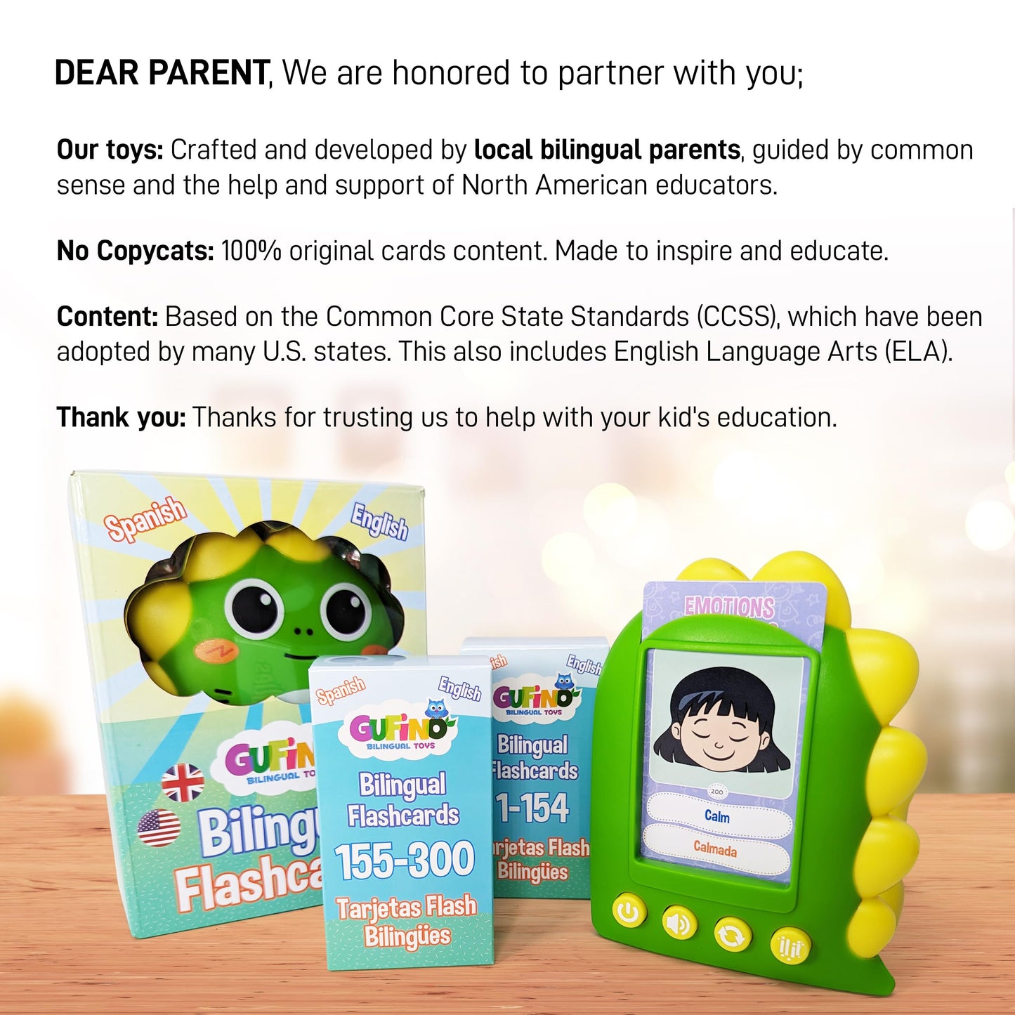 Gufino Talking Flash Cards For Toddlers – 300 Fun And Interactive English & Spanish Flash Cards To Strengthen Cognitive Abilities & Boost Language Development – Learning Toys For Quality Family Time