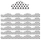 Ashley Productions Magnetic Scallop Border, Large Black Polka Dots On White, 12 Feet Per Pack, 6 Packs