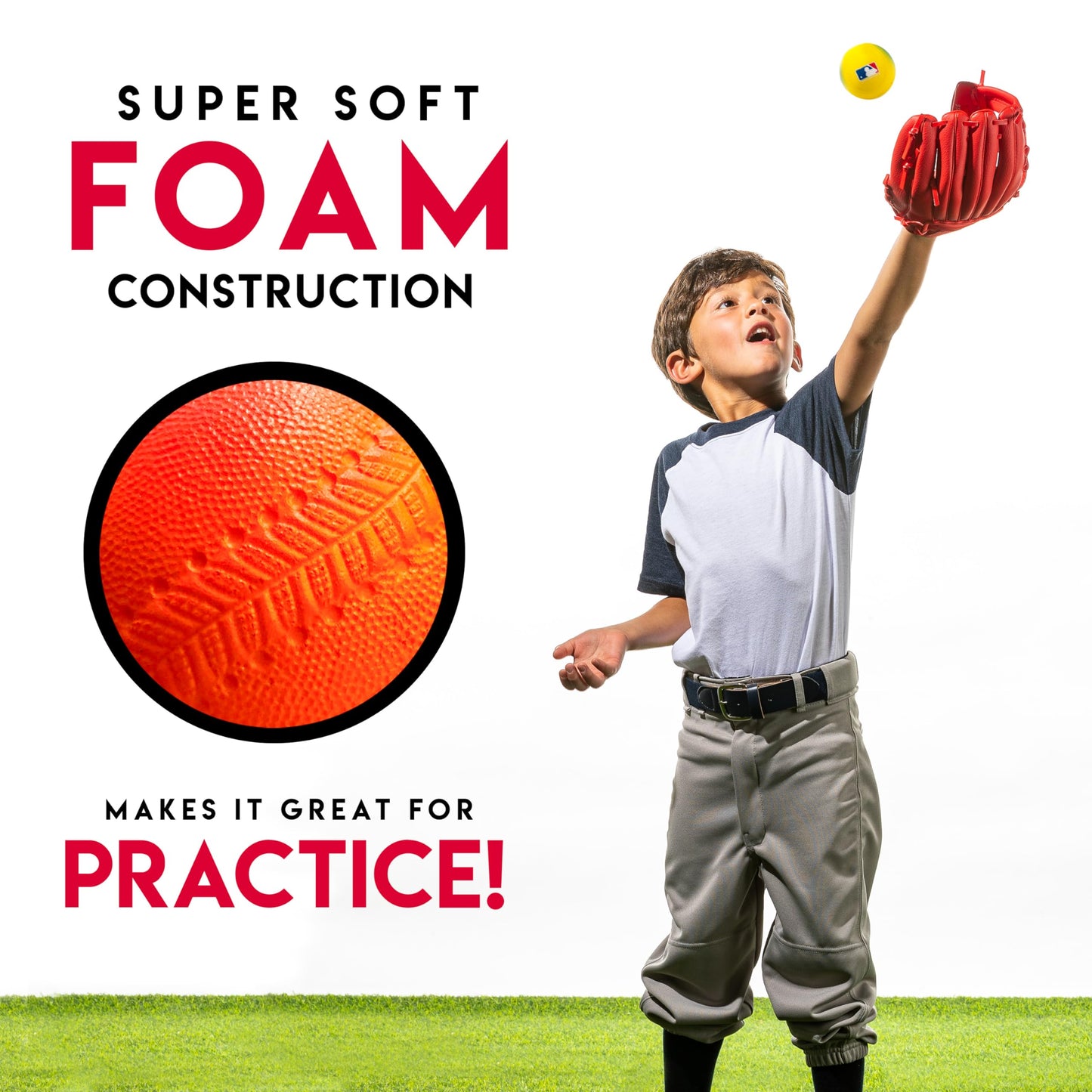 Franklin Sports Foam Baseballs - Soft Foam Practice Balls - 3 Pack - Regular Size - Orange/Yellow/Blue - Official MLB Licensed Product